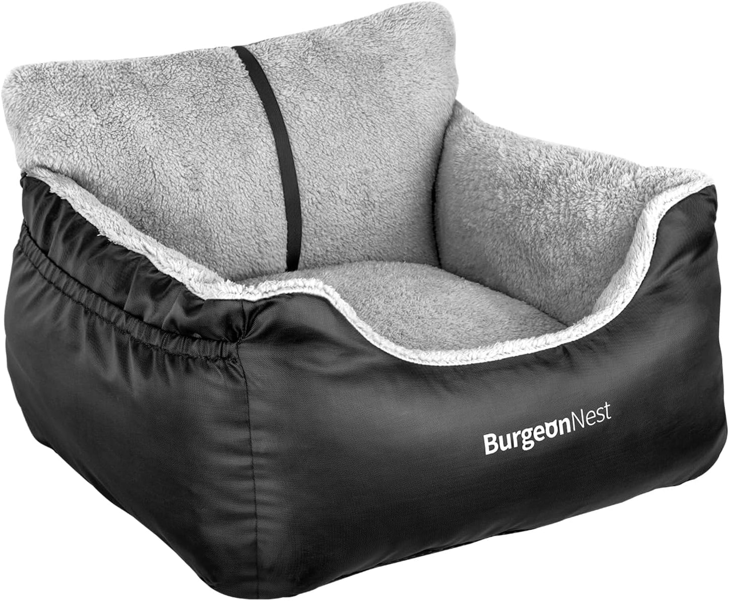 Dog Car Seat for Small Dogs, Fully Detachable and Washable Cat Carseats under 25 Lbs, Soft Pet Booster Seats with Storage Pockets and Clip-On Leash Portable Car Travel Carrier Bed, Black