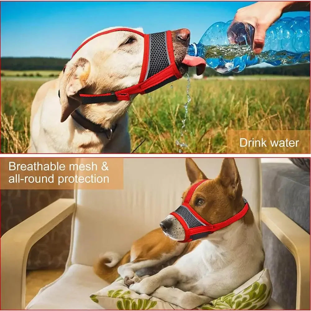 Breathable Adjustable Dog Muzzle for Comfort and Anti-Chewing/Biting Protection