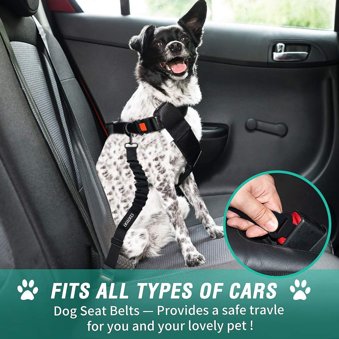 Dog Seat Belt,3 Piece Set Retractable Dog Car Seatbelts Adjustable Pet Seat Belt for Vehicle Nylon Pet Safety Seat Belts Heavy Duty & Elastic & Durable Car Harness for Dogs