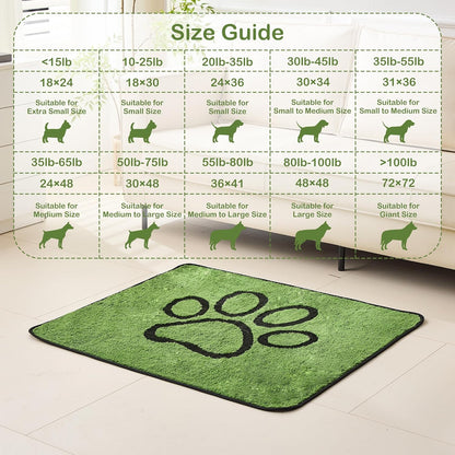 Reusable Dog Pee Pads, 2 Pack Super Absorbent & Leakproof Washable Puppy Pads with Soft Green Top Layer, for Potty Training, Crates, Couch, Car Seats & Pet Beds, 18"X24"