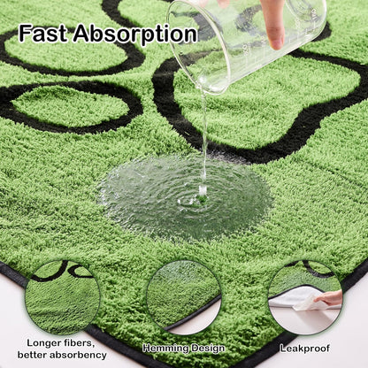 Reusable Dog Pee Pads, 2 Pack Super Absorbent & Leakproof Washable Puppy Pads with Soft Green Top Layer, for Potty Training, Crates, Couch, Car Seats & Pet Beds, 18"X24"