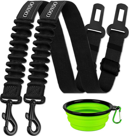 Dog Seat Belt,3 Piece Set Retractable Dog Car Seatbelts Adjustable Pet Seat Belt for Vehicle Nylon Pet Safety Seat Belts Heavy Duty & Elastic & Durable Car Harness for Dogs